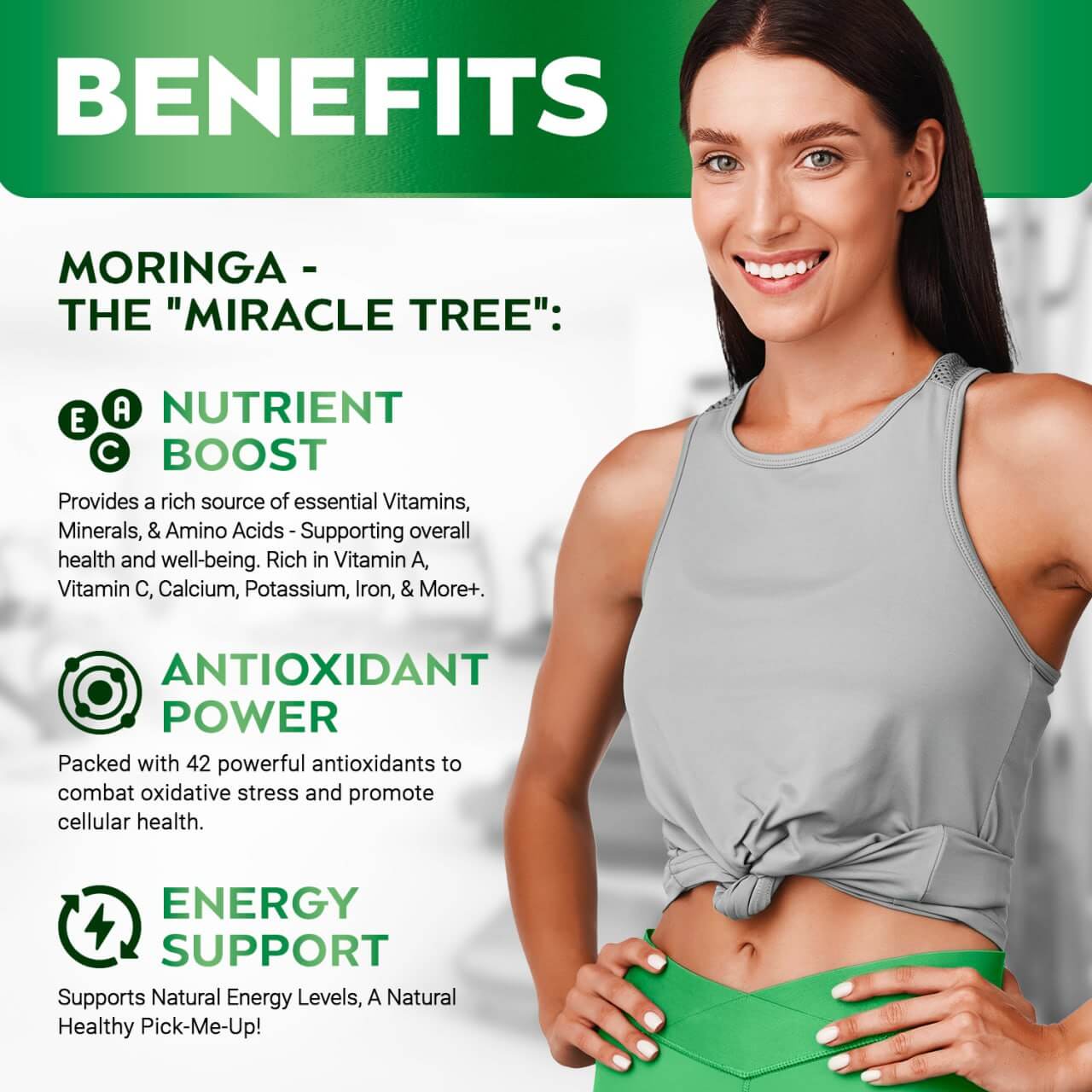 Rosabella Moringa Capsules - Pure Moringa Powder, Energy, Skin, Immune & Gut Health Superfood, Rich in Antioxidants, Essential Vitamins & Amino Acids, Natural Green Superfood Supplement